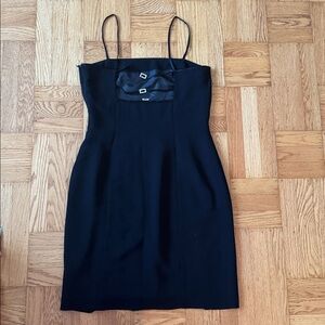 Vintage Jones New York Black Mini Dress LBD Rhinestone 10